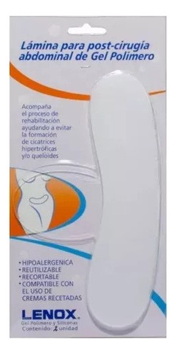 Lamina De Gel Para Post-cirugia Abdominal Cesarea Lenox Env 0