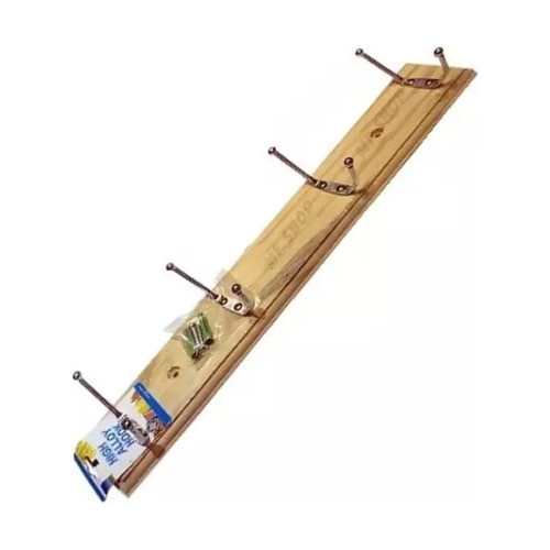 Perchero De Madera 4 Ganchos Despojador 0