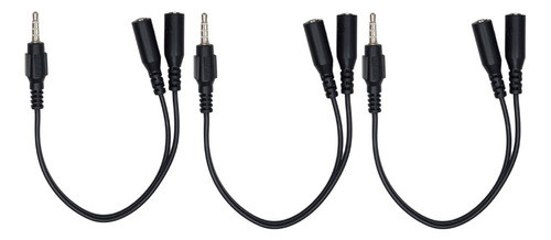 Cable Adaptador Miniplug Macho A 2 Miniplug Hembra Para Pc 0