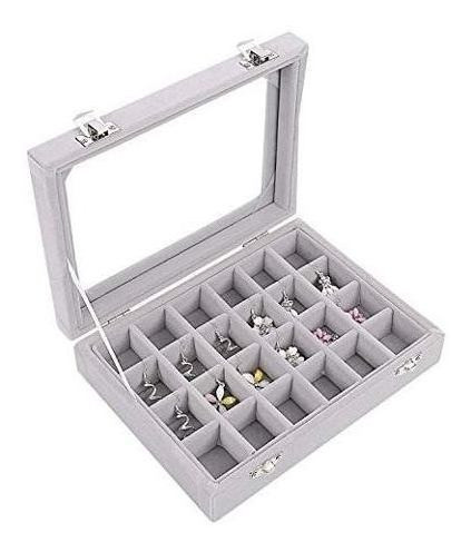 Caja Organizadora Con Divisiones Forrada  C/tapa Vidrio. 1