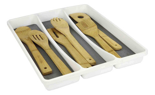 Cubiertero De Plastico Para Menage, Fondo De Goma 3 Division 0