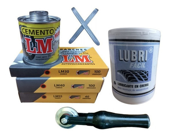 Combo Lm N°2 Gomeria Parches Soluc Cemento Palancas Rodillo 1 Combo Lm N°2 Gomeria Parches Soluc Cemento Palancas Rodillo 1
