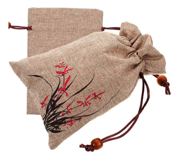 Bolsa De Linho De Dupla Camada Com 2 Cordões Wen Wan Para Jo 1