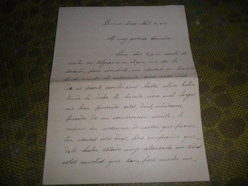 Antigua Carta 1909 Papeleria Conrado Nini Buenos Aires 0