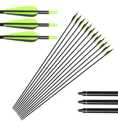 12pcs 32  Tiro Con Arco Flecha De Carbono Puro Caza Sp400 Ti 1
