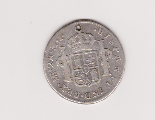 Moneda Peru 2 Reales Año 1781 Mi Plata Buena ++ Perforada 1