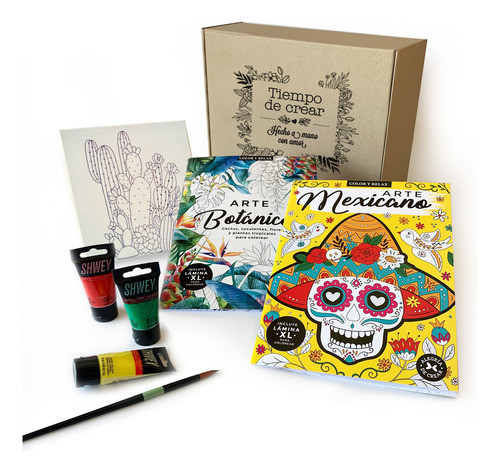 Set Libros Para Colorear Niños Adultos Lienzo + Materiales 0