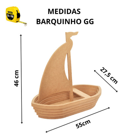 Barco Barquinho A Vela De Madeira Decorativo 1