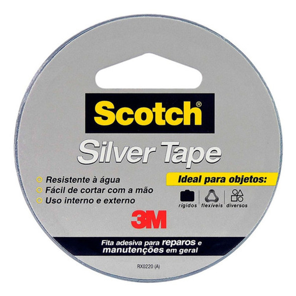 Fita Adesiva Silver Tape 45mm X 5m Prata 3m Scotch Original 0