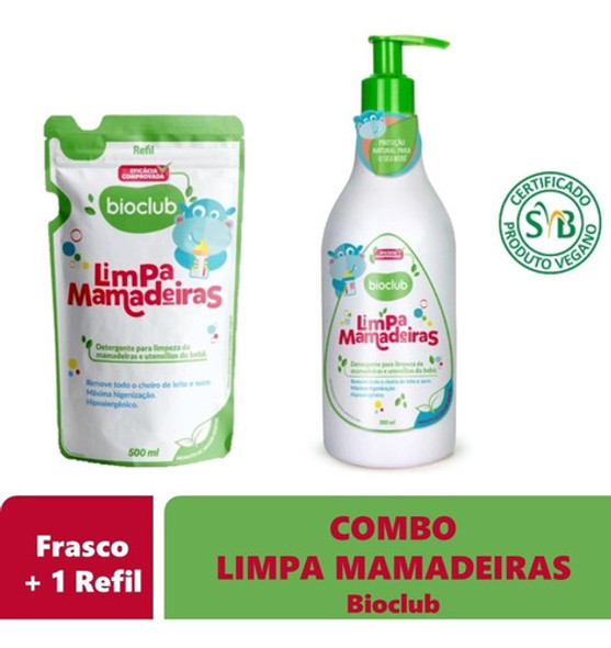Kit Limpa Mamadeiras Detergente + Refil Elimina Odores 1