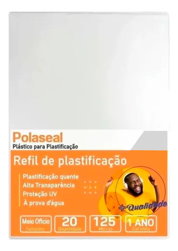 Polaseal Para Plastificação Meio Ofício 170x226x0,05 20un 0