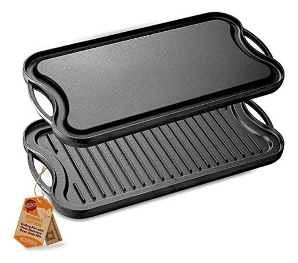 Plancha Reversible Nutrichef-sin Pfoa Y Pfos Sartén De Hierr 0