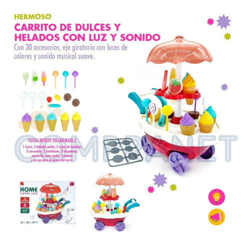 Carrito Dulces Y Helados Luz Sonido 30 Acc. Ver Video  10064 1