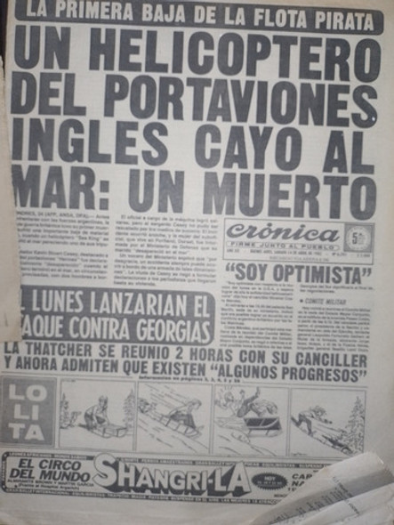 Diario * Cronica * Guerra De Malvinas - 24 De Abril De 1982 0