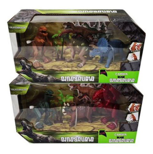 Set De Dinosaurios A Cuerda Caja 25x13cm X Unidad Poppi 7095 0
