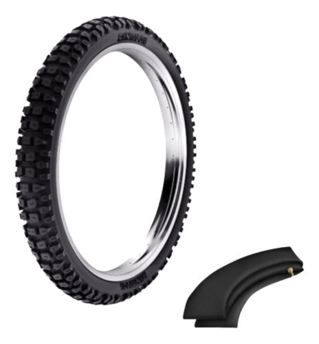Kit Pneu Moto Rinaldi Rt36 90/90-19 E Camara Rc19 400-19 Nxr 0