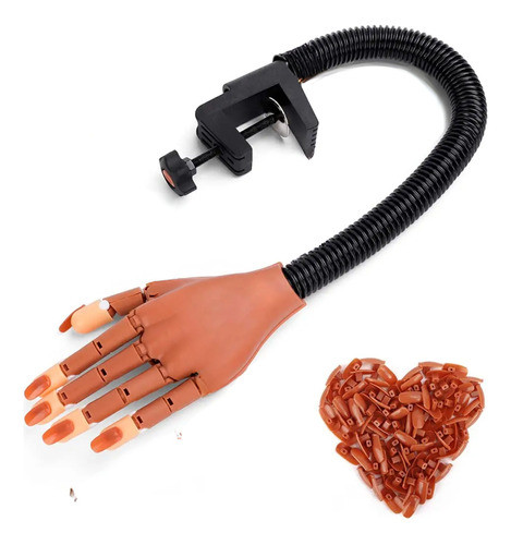 Mão Para Treino De Manicure Postiça Gel Fibra + Unhas Extras 0