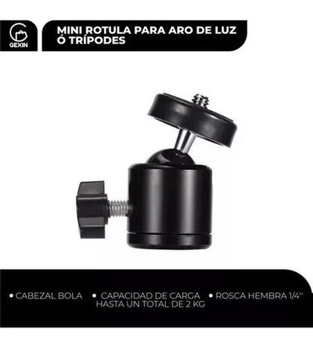 Agarre Para Celular + Rosca Con Rotación Para Tripode Y Aros 1