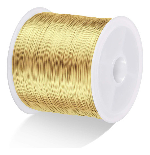 Alambre Cobre 0.4mm Calibre 26 Para Joyeria 100m Dorado 0