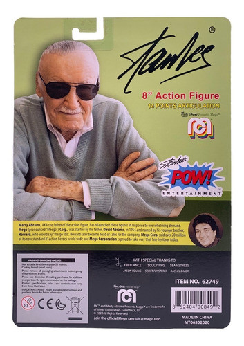 Muñeco Stan Lee Marvel Legend Figura Articulada 20cm Mego 1