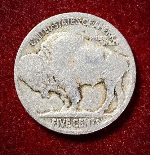 Moneda 5 Centavos Estados Unidos Indio 1927 Km 134 Bison 1