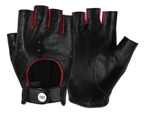 Gsg Guantes De Cuero Sin Dedos Para Mujer Guantes De Moto 0