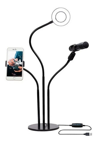 Ring Light Professional Live Stream Mesa Com Suporte 3 Em 1 0