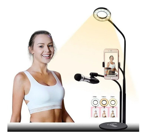 Ring Light Professional Live Stream Mesa Com Suporte 3 Em 1 1