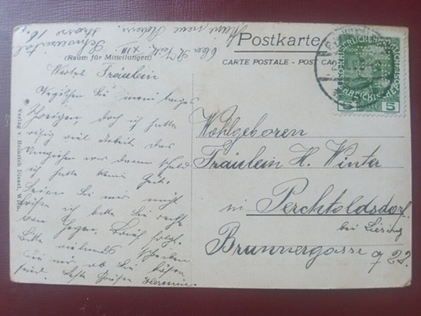 Austria 1908 Estampilla Perforada -gruss Von Der Einsiedelei 1