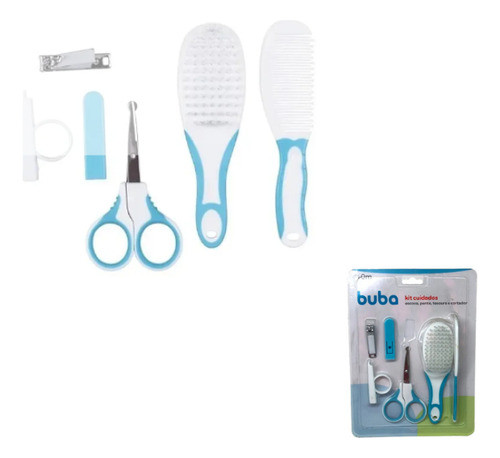 Kit Higiene Tesoura Cuidado Para Bebe 4 Peças Azul Buba Baby 0