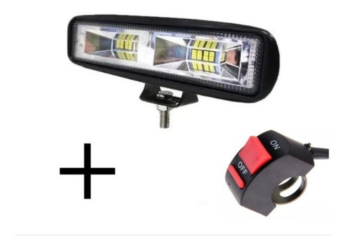 Faro Led Barra Auxiliar Flood 48w 6500k 16cm + Switch 0