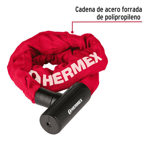 Candado Con Cadena Forrada De 10 Mm, Hermex 1