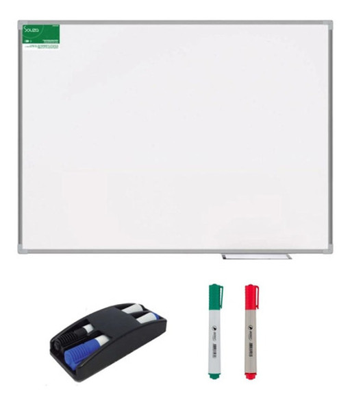 Quadro Branco De Alumínio 60x40 Cm 4 Marcadores E 1 Apagador 0