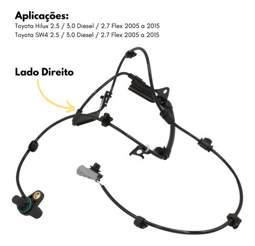 Sensor Abs Dianteiro Ld Toyota Hilux 2.5 3.0 2.7 2011 A 2015 1