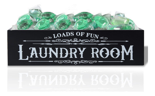 Contenedor De Madera Para Detergente Para Lavanderia, Conten 0