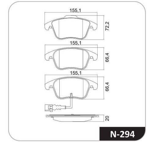 Juego Pastillas Freno X 4 Volkswagen Tiguan Allspace 17/19 1