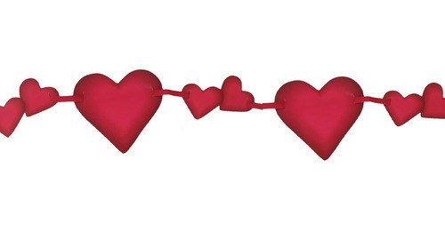 Banderin Corazones Rojos 1.60mts X 2u 0