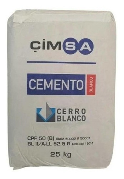Cemento Blanco Cimsa Pastina Para Venecitas Pileta X 25 Kg 0