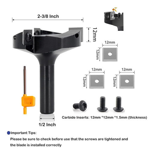 Broca De Router Para Nivelar Superficies 57 Cm Mango 1/2 1