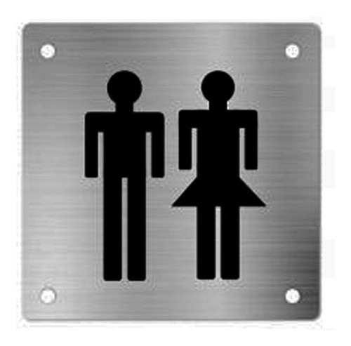 Cartel Señalización Dama/caballero 100mm X 100mm Acero Inox 0