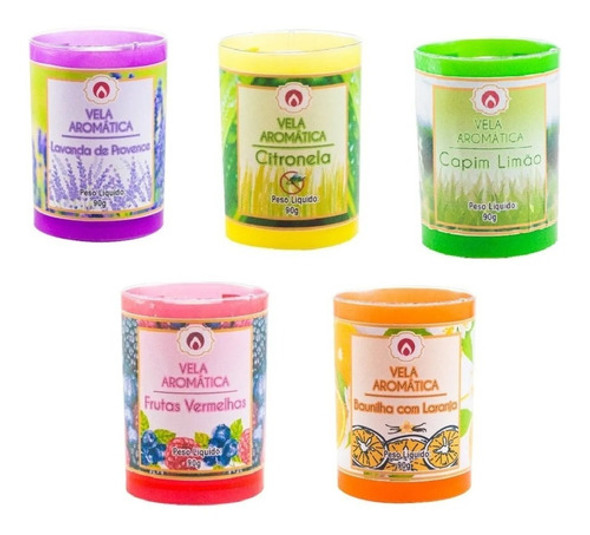 5 Velas Repelente Aromatizadas Natural Citronela (90g) 25hs 0 5 Velas Repelente Aromatizadas Natural Citronela (90g) 25hs 0
