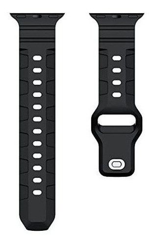 Malla De Silicona Apple Watch Band 45mm 44mm 42 Mm Negra 1