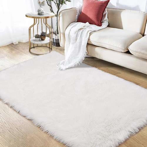 Alfombra Peluda Rectangular, Varios Colores 0