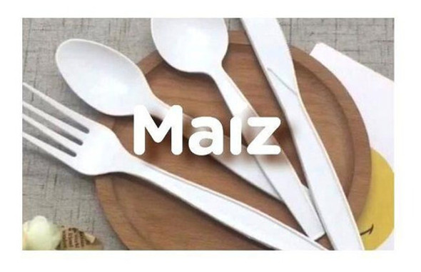 Tenedor Ecologico Compostable 50 U Pulpa De Maiz 17,5 Cm 1