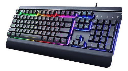 Teclado Gamer 104 Teclas Panel De Metal. Luces Led. Antiagua 0