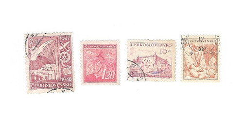 Lt1766. Lote De 4 Sellos De Checoslovaquia, 1945-1954 0
