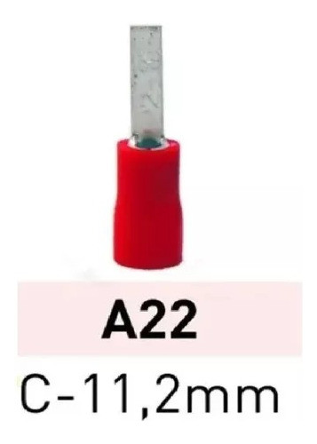 Terminal Preaislado A22 Pin Plano 11.2mm X 100 U Lct 1.5mm2 1