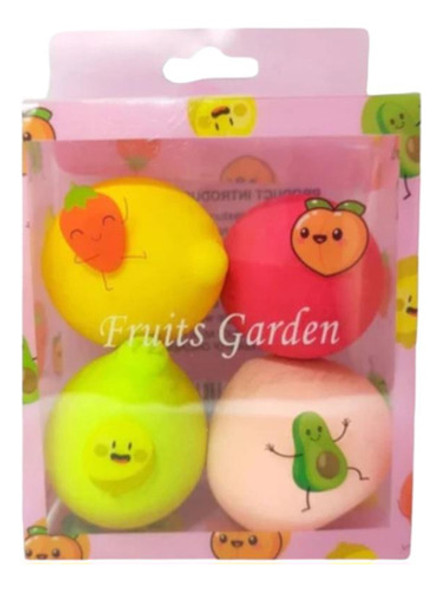 Kit De 4 Esponjitas En Forma De Frutas Para Maquillaje 0 Kit De 4 Esponjitas En Forma De Frutas Para Maquillaje 0