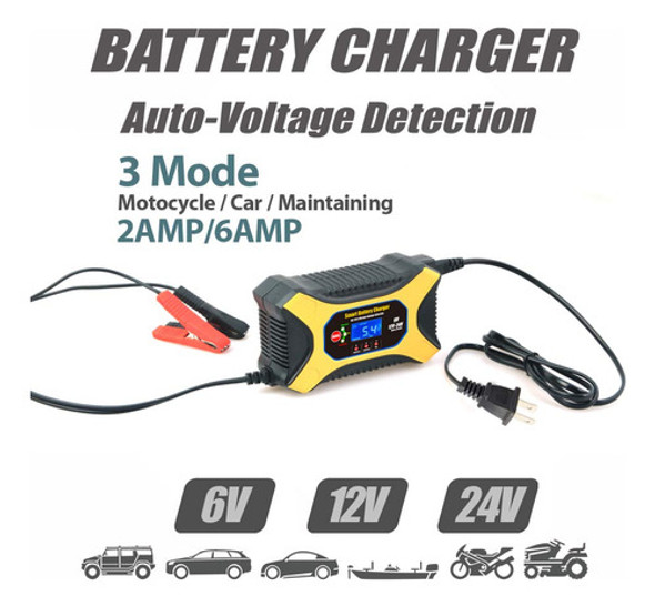 Katbo Cargador De Bateria De Coche Mantener 6amp 6v 12v 24v 1