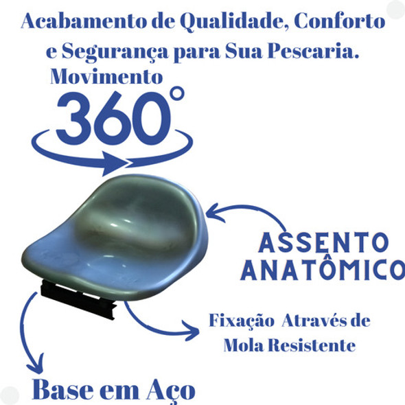Cadeira Para Barco De Pesca Giratória Piloteiro Concha Cinza 1